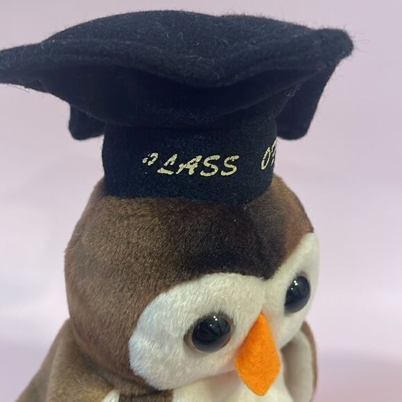 1998 Ty Beanie Babies Wise the Owl Class of ‘98 Handmade in Indonesia EC NWT 7” - Picture 6 of 12